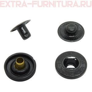 Кнопка "Альфа" 15 мм, цв.черный, пластик, оксид (уп.720шт) NEWSTAR