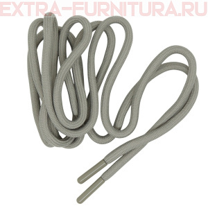 Шнурки круглые 150см, шир.6мм, цв.310 светло-серый, пласт.наконечник, уп.100шт