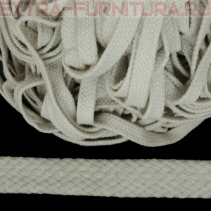 Шнур плоский х/б 12мм, цв.бежевый светлый 103, уп.50м, пл. 9,88 гр/м