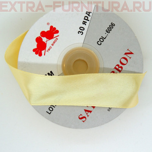 Лента атласная 24 мм цв 006 светло-бежевый рул. 27,42м