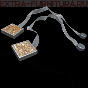 Магнитные клипсы "Квадро Люкс Монисто" с лентой, цв. №3, пара