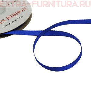 Лента атласная  6 мм  цв.154 синий рул. 27,42м