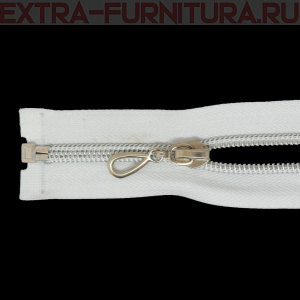 Молния спираль декор Т7 80см цв.белый/серебро