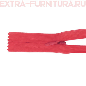 Молния потайная № 3, 50 см, цв. 159 красный п/э пл.9,3 гр/м