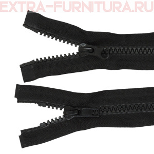 Молния Трактор Т5 2 замка, дл.80 см, цв.черный, усил. звено (кл.А)