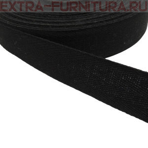 Лента ушковая (штрипочная) 30мм, цв.черный, уп.50м