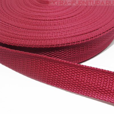 Стропа шир.30мм, цв.210 бордовый, уп.50м, пл. 11,7 гр/м