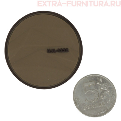 Нашивка силиконовая круг с рельефом 4,5см коричневый