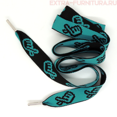 Шнурки плоские 130см, шир.23мм, Ручка, цв.голубой (бирюза)