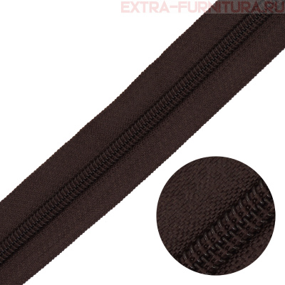 Молния рулонная спираль тип Т5, цв.304 коричневый, пл.13 гр/м