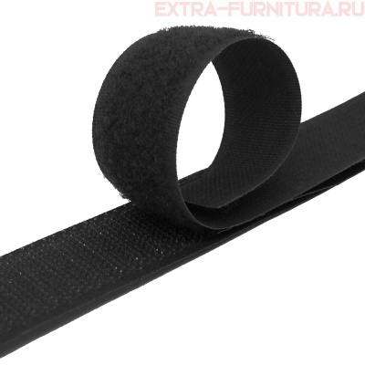  Лента контакт 25мм цв.черный (25м) 