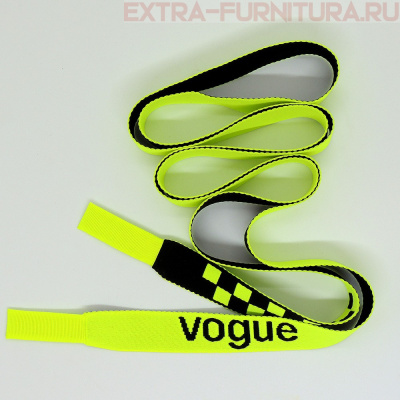 Шнурки плоские 130см, шир.19мм, Vogue+шахматка, цв.неон