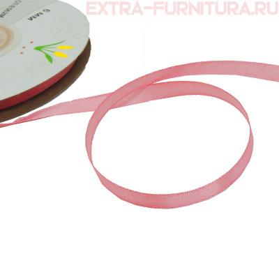 Лента атласная  6 мм  цв.053 чайная роза рул. 27,42м