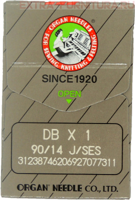 Иглы Organ для прямострочных машин с тонкой колбой (DB*1/90 SES) ПШМ № 90/14 SES, уп.10шт.