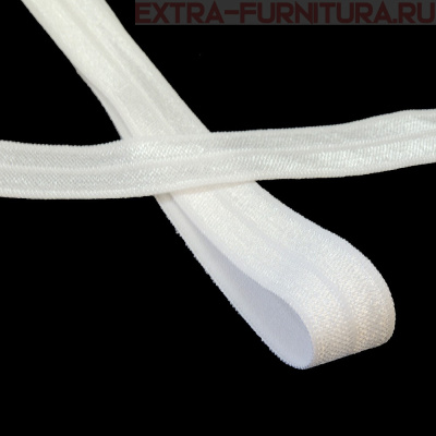 Резинка окантовочная 15мм цв. белый, блестящая уп. 50м
